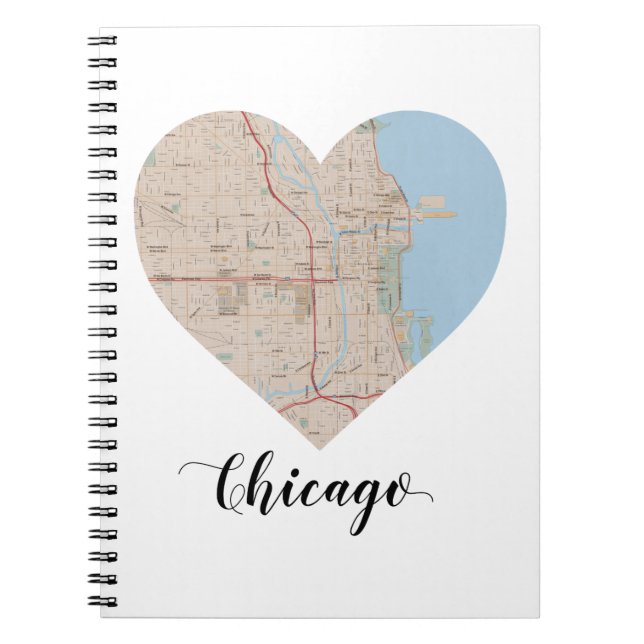 Cuaderno Mapa del corazón de Chicago (Frente)