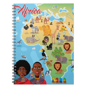 Cuaderno Mapa del dibujo animado de África