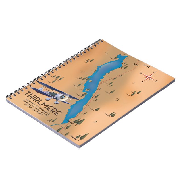 Cuaderno Mapa del embalse de Thirlmere en Lake District (Lado Izquierdo)