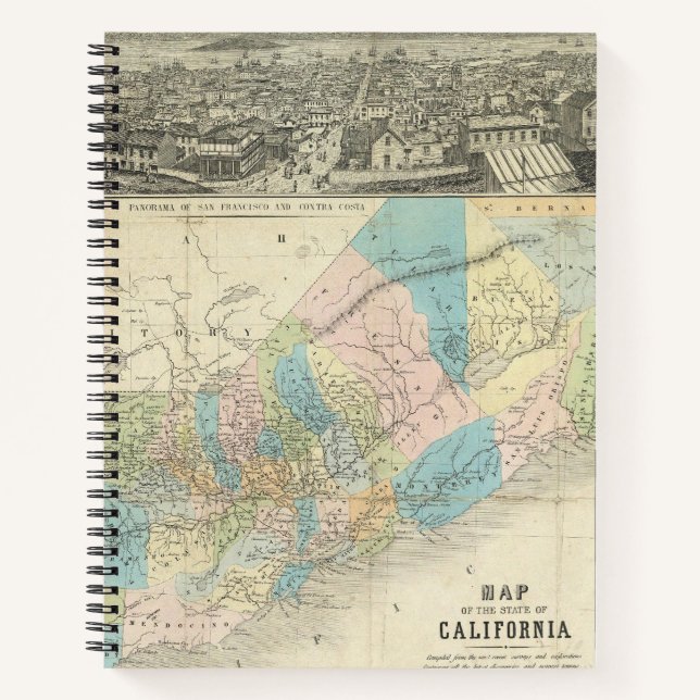 Cuaderno Mapa Del Estado De California (Anverso)