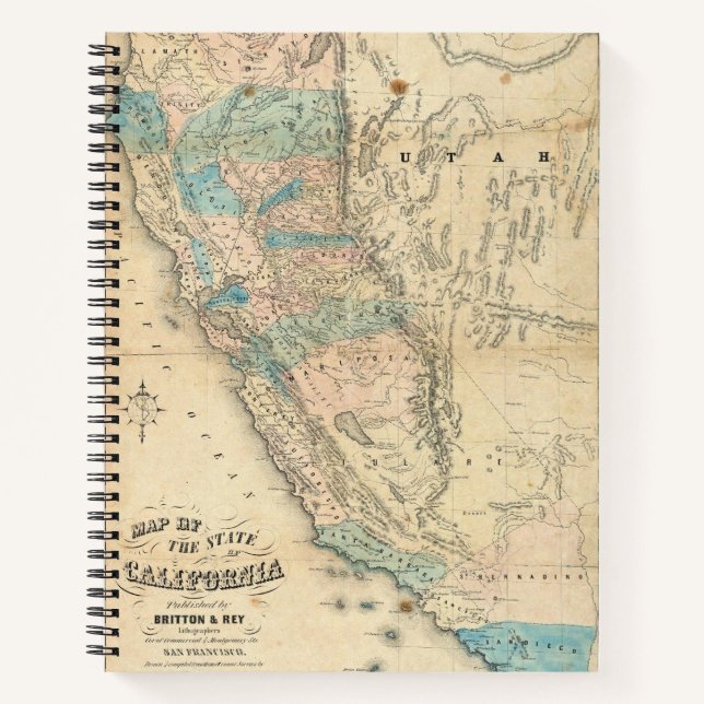 Cuaderno Mapa del estado de California (Anverso)