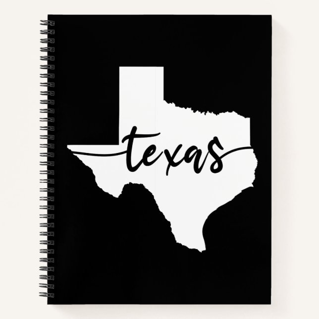 Cuaderno Mapa del estado de Texas USA (Anverso)