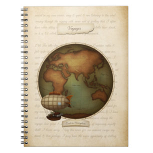 Cuaderno Mapa del hemisferio occidental neo-victoriano Stea
