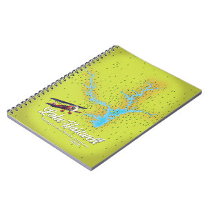 Cuaderno mapa del lago Hartwell Georgia y Carolina del Sur