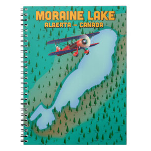 Cuaderno Mapa del lago Moraine Alberta Canadá