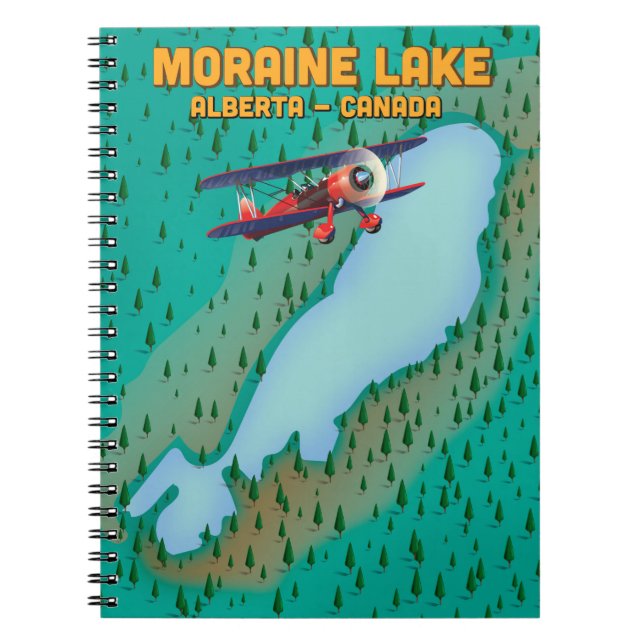 Cuaderno Mapa del lago Moraine Alberta Canadá (Frente)