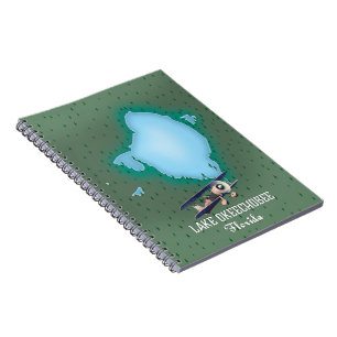 Cuaderno Mapa del lago Okeechobee Florida.