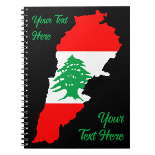 Cuaderno Mapa del Líbano con bandera