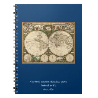 Cuaderno Mapa del mundo de la antigua época 1660 de Frederi