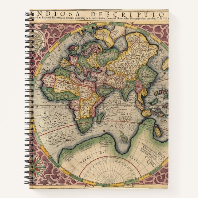 Cuaderno Mapa del mundo de la época 1609 (Anverso)