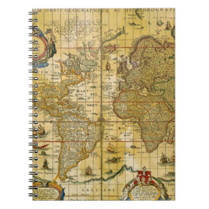 Cuaderno Mapa del mundo del vintage