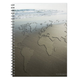 Cuaderno Mapa del mundo en la arena