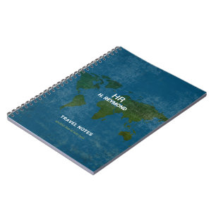 Cuaderno Mapa del mundo moderno con problemas azul