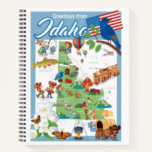 Cuaderno Mapa del Personalizado de Idaho