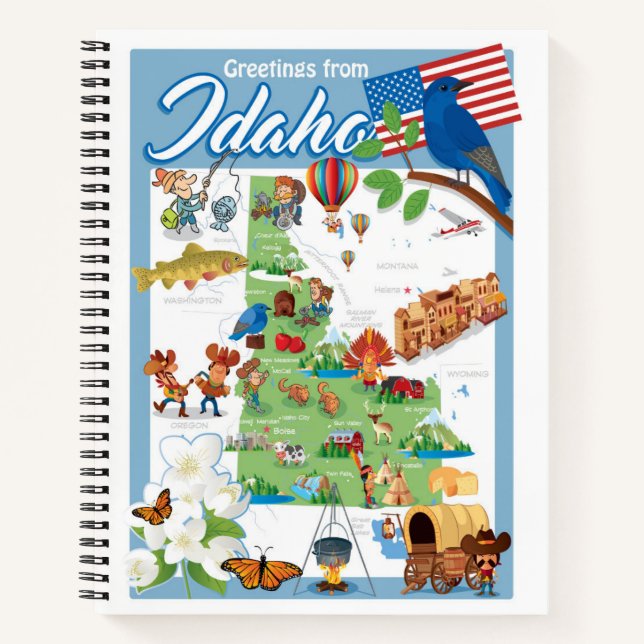 Cuaderno Mapa del Personalizado de Idaho (Anverso)
