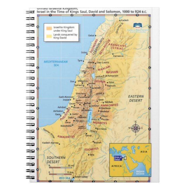Cuaderno Mapa del Reino Unido de Israel (Frente)