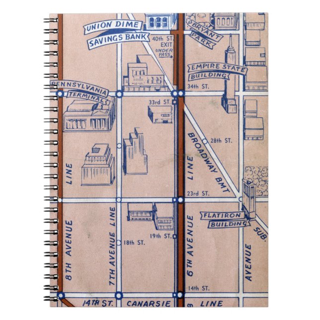 CUADERNO MAPA DEL SUBTERRÁNEO DE NUEVA YORK, 1940 2 (Frente)