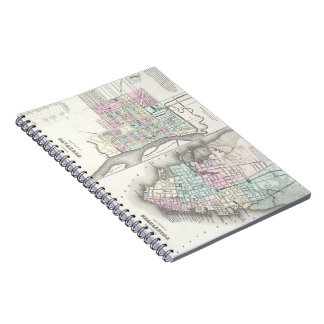 Cuaderno Mapa del vintage de la sabana y de Charleston