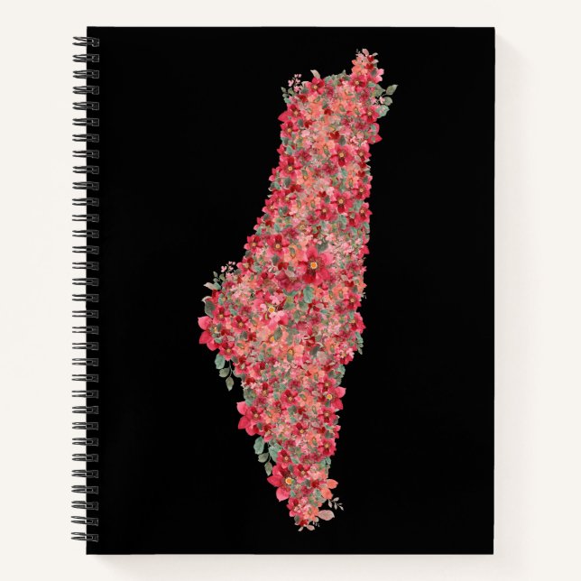 Cuaderno Mapa floral palestino de libertad artística para p (Anverso)