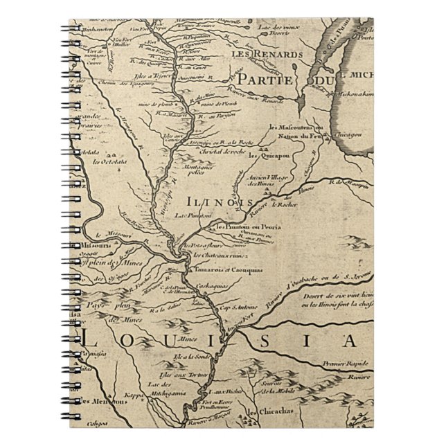 Cuaderno Mapa histórico de Illinois de 1718 (Frente)