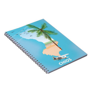 Cuaderno Mapa ilustrado de Chios Grecia.