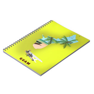 Cuaderno Mapa ilustrado de Guam cartel de viaje