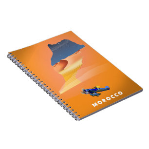 Cuaderno Mapa ilustrado de Marruecos impreso en afiche de v