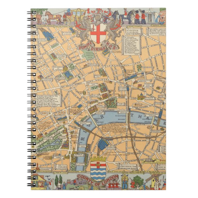 Cuaderno Mapa infantil de Londres, Inglaterra (Frente)