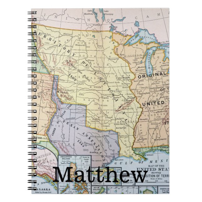 Cuaderno Mapa: Los E.E.U.U. Expansion, 1905 (Frente)