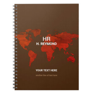 Cuaderno Mapa marrón del mundo moderno