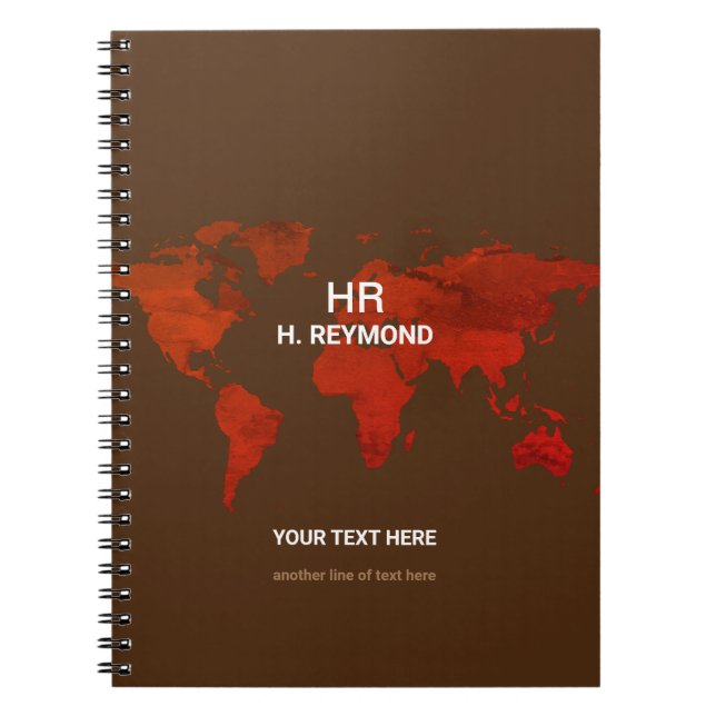 Cuaderno Mapa marrón del mundo moderno (Frente)