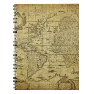 Cuaderno Mapa Mundial de 1635: Estilo de la época