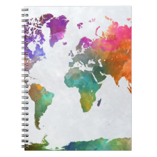 Cuaderno Mapa Mundial de Acuarela