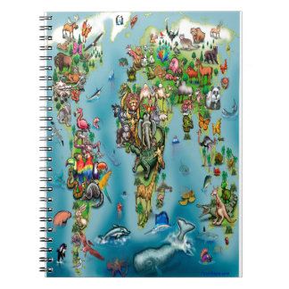 Cuaderno Mapa mundial de animales