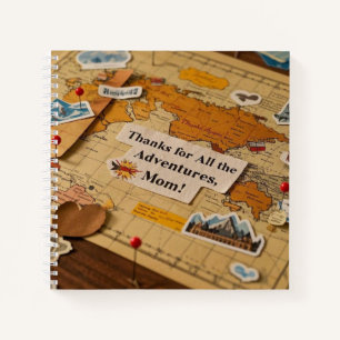 Cuaderno Mapa mundial de pines y puntos de referencia