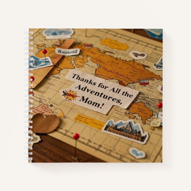 Cuaderno Mapa mundial de pines y puntos de referencia (Anverso)