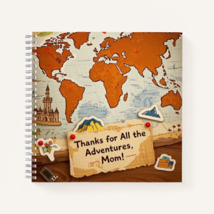 Cuaderno Mapa mundial de pines y puntos de referencia