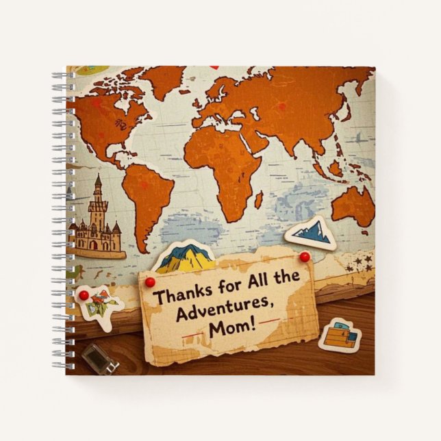 Cuaderno Mapa mundial de pines y puntos de referencia (Anverso)