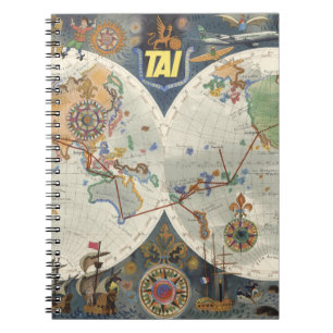 Cuaderno Mapa Mundial de Transporte Aeriens Internationaux
