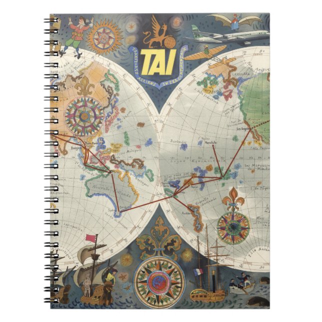 Cuaderno Mapa Mundial de Transporte Aeriens Internationaux (Frente)