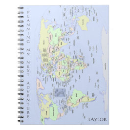 Cuaderno Mapa Mundial - Planeando Mi Próxima Aventura - Per