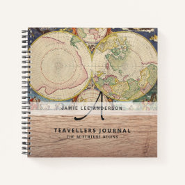 Cuaderno Mapa Mundial Viajes Jubilación Lista de Deseos Reg