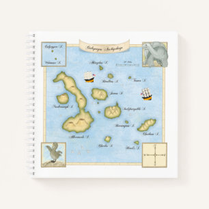 Cuaderno Mapa Náutico Del Archipiélago De Galápagos Con 