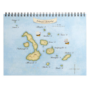 Cuaderno Mapa Náutico Del Archipiélago De Galápagos Con Buq