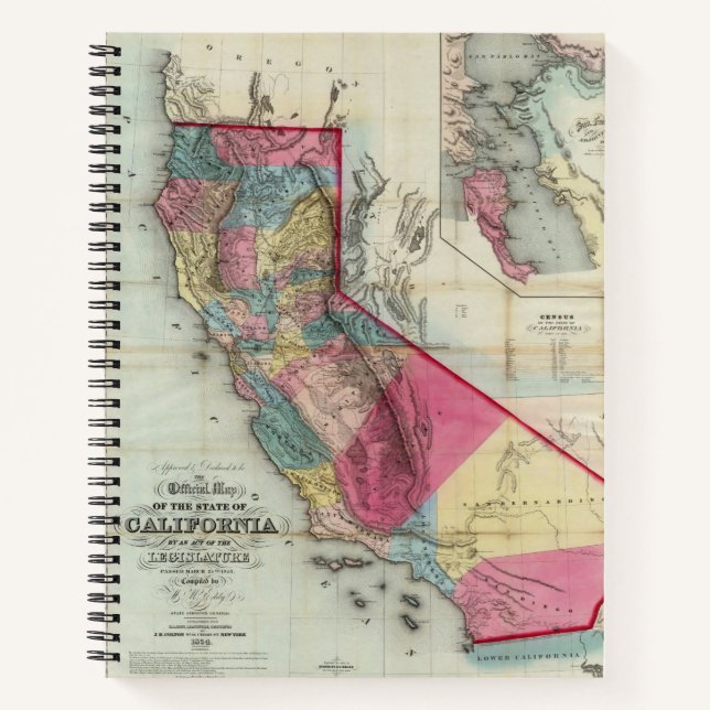Cuaderno Mapa oficial del estado de California (Anverso)