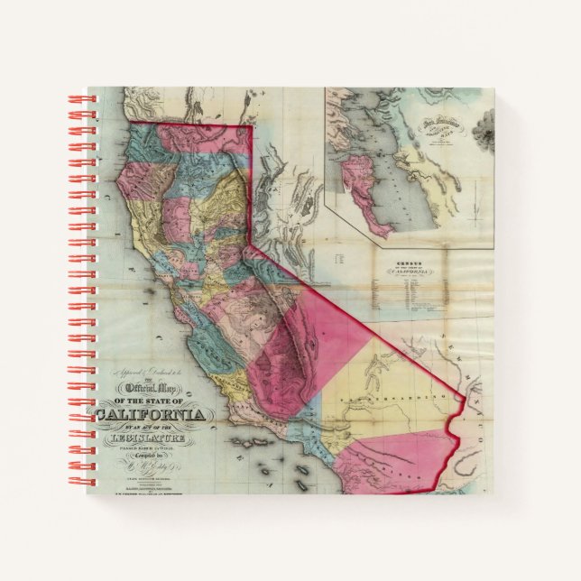 Cuaderno Mapa oficial del estado de California (Anverso)