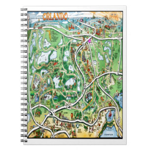 Cuaderno Mapa Personalizado de Orlando Florida