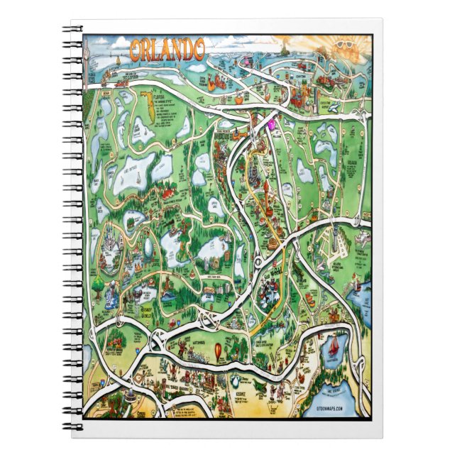 Cuaderno Mapa Personalizado de Orlando Florida (Frente)