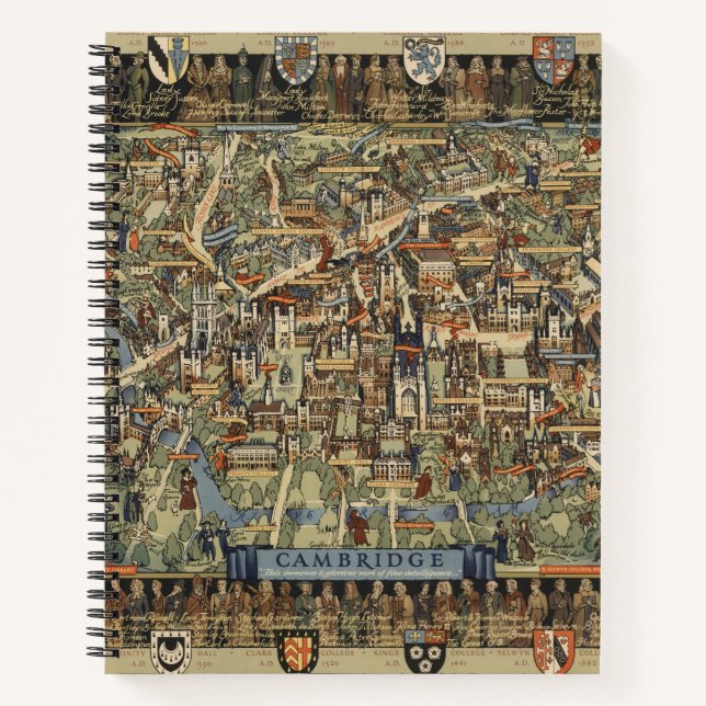 Cuaderno Mapa pictórico de Cambridge, Inglaterra (Anverso)
