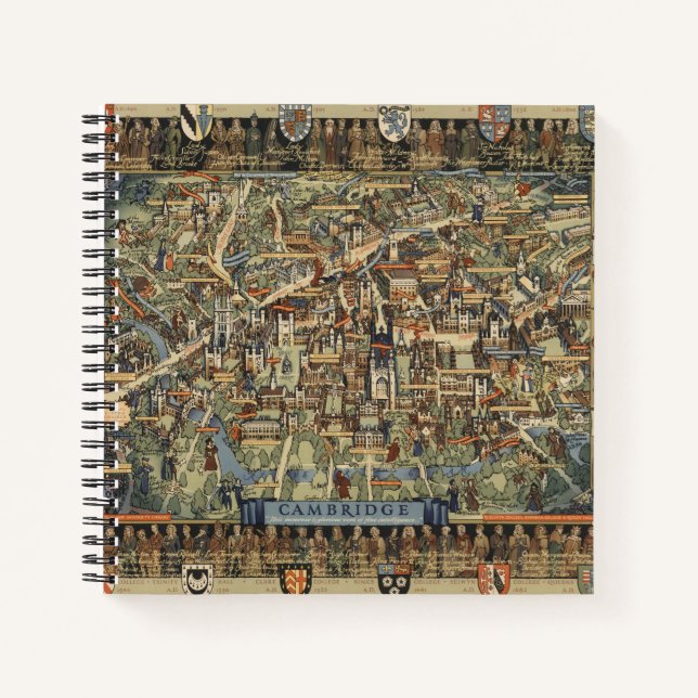 Cuaderno Mapa pictórico de Cambridge, Inglaterra (Anverso)